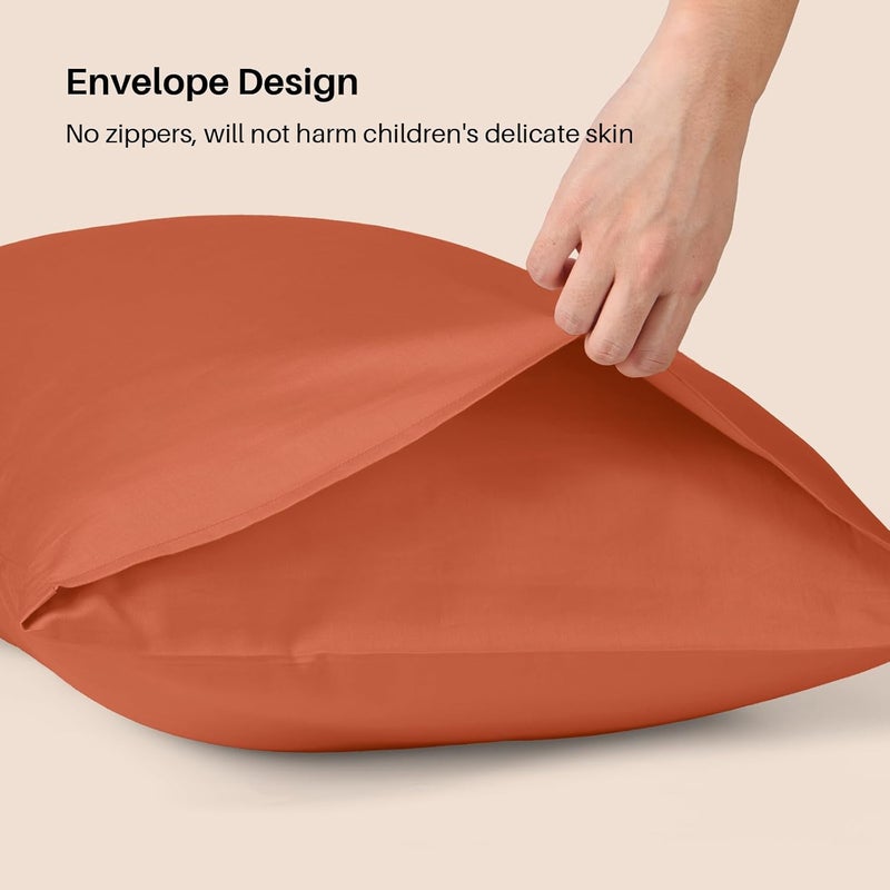 Warmstar 100% Cotton Toddler Pillowcase Set of 2, 600 Thread Count 13x18 Toddler Pillowcases Soft & Breathable, Cotton Travle Pillow Case Cover 13"x 18" with Envelope Closure,Orange - Image 5